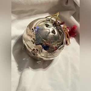 Vintage Silver Popurri Christmas Ornament Made in India